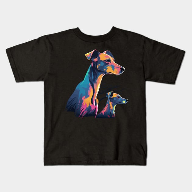 Whippet Fathers Day Kids T-Shirt by JH Mart